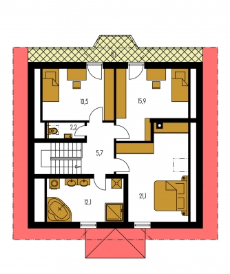 Floor plan of second floor - KLASSIK 125